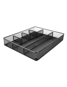 Organizador de Cajón de Escritorio Amazon Basics, Malla Negra, 6 Compartimentos