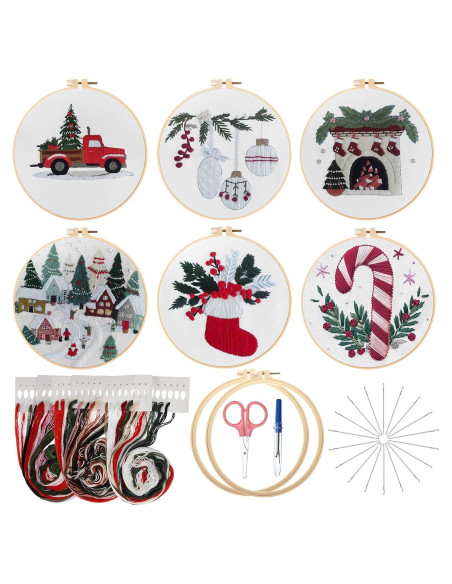 Kit de Bordado de Navidad Canlierr 6 Piezas para Principiantes