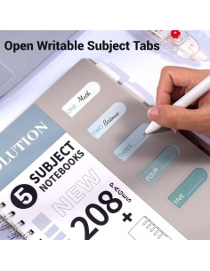 Cuaderno Espiral A5 FLYING EAGLE 5 Asignaturas Gris 2