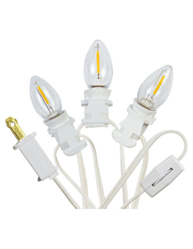 3 Bombillas LED C7 YIMILITE con Cordón Blanco y Clips