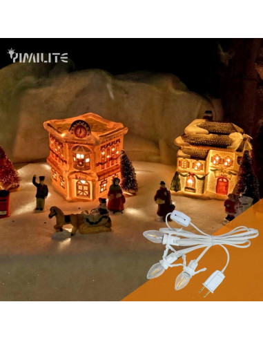 3 Bombillas LED C7 YIMILITE con Cordón Blanco y Clips