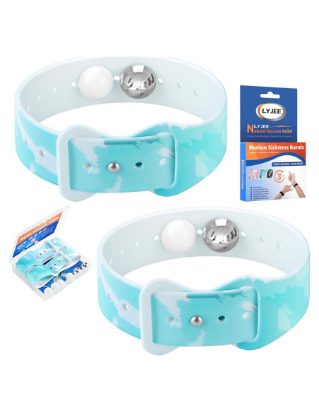 Banda para Mareos LYJEE Ajustable Alivio Nauseas Azul