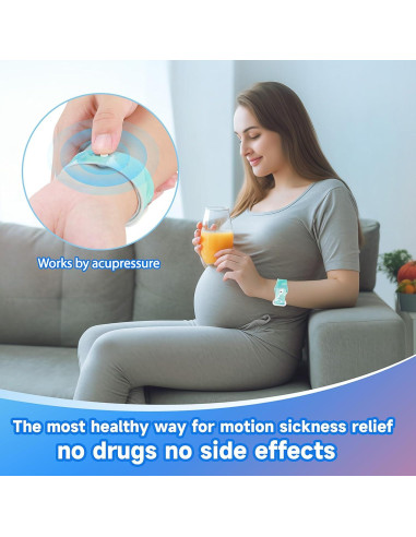 Banda para Mareos LYJEE Ajustable Alivio Nauseas Azul