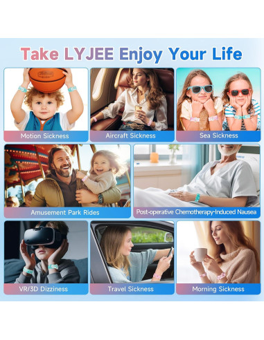 Banda para Mareos LYJEE Ajustable Alivio Nauseas Azul