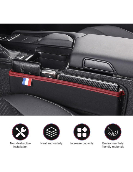 Organizador de Espacio entre Asientos leechio - Cuero Negro