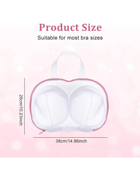 4 Bolsas de Lavado para Sujetadores GENZYRE 38x26cm Malla
