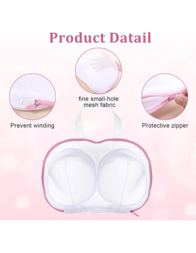 4 Bolsas de Lavado para Sujetadores GENZYRE 38x26cm Malla