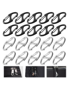 Clips de Cremallera Antirrobo MILAKE 20 Pcs Doble Apertura