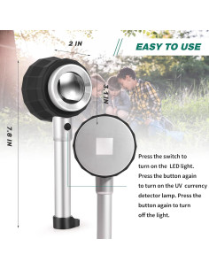 Lupa de Mano 30X Amoper con 6 Luces LED Recargable USB 2