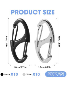 Clips de Cremallera Antirrobo MILAKE 20 Pcs Doble Apertura 2