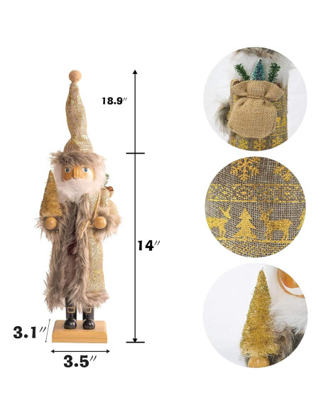 Cascanueces Tradicional de Madera Funpeny 48 cm Dorado