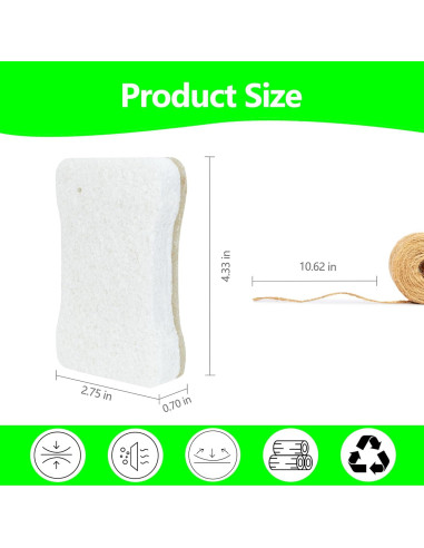 Esponjas de Celulosa Orgánica SCHCHNCH 15 Unidades Biodegradables