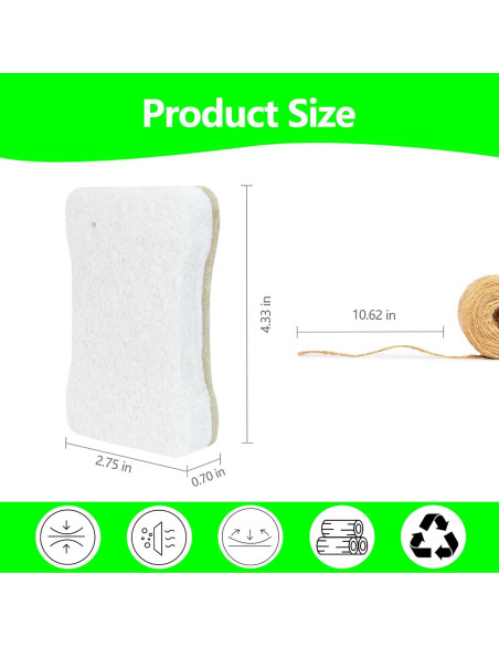 Esponjas de Celulosa Orgánica SCHCHNCH 15 Unidades Biodegradables