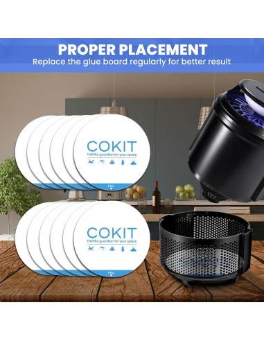 Pads de Pegamento COKIT para Trampas de Insectos 12 Unidades 10.9 cm