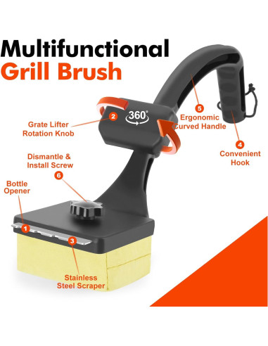 Cepillo Limpiador de Parrilla DR DAPPER B24E1 44.7cm