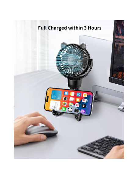 Ventilador Portátil Recargable GOTOTO para Cochecito - 3 Velocidades, 2000mAh Ventilador Portátil Recargable GOTOTO para Cochecito - 3 Velocidades, 2000mAh