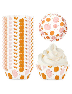 Forros de Cupcake Otoño 300 Piezas Whaline 5.08 cm Papel