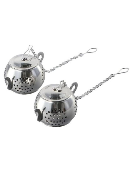 Infusores de Té de Acero Inoxidable Pokinge - 2 Piezas con Cadena