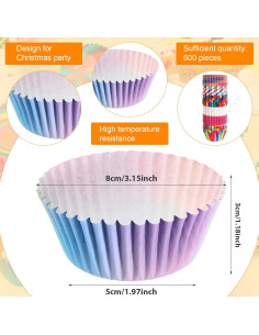 Forros de Cupcake Desechables CHENGU 600 Piezas Multicolor 2