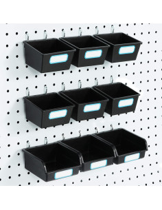 Cajas para Tablero Perforado FRIMOONY 12 Piezas con Ganchos 2