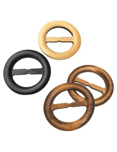 10 Anillos de Clip de Bufanda de Madera Natural ccHuDE