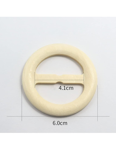 10 Anillos de Clip de Bufanda de Madera Natural ccHuDE