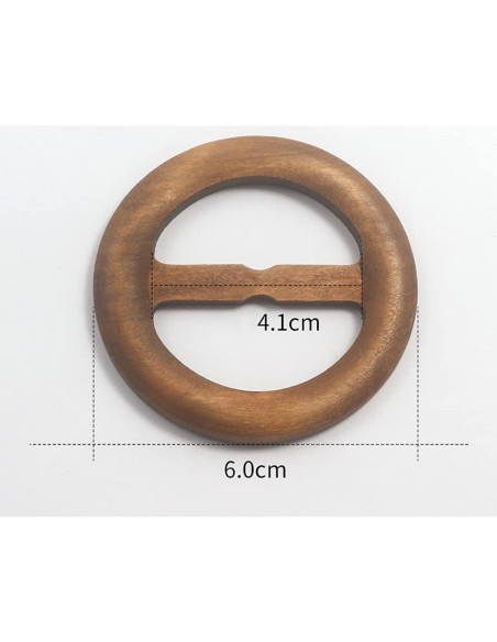 10 Anillos de Clip de Bufanda de Madera Natural ccHuDE