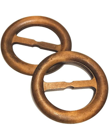 10 Anillos de Clip de Bufanda de Madera Natural ccHuDE