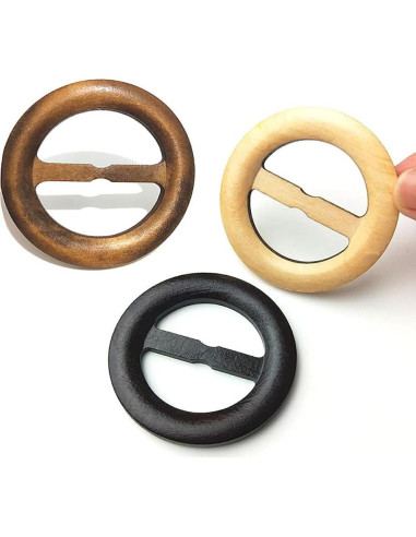 10 Anillos de Clip de Bufanda de Madera Natural ccHuDE