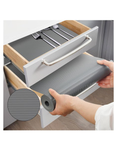 Forro de Estante Antideslizante EAQQWWY 30.48cm x 1.52m Gris
