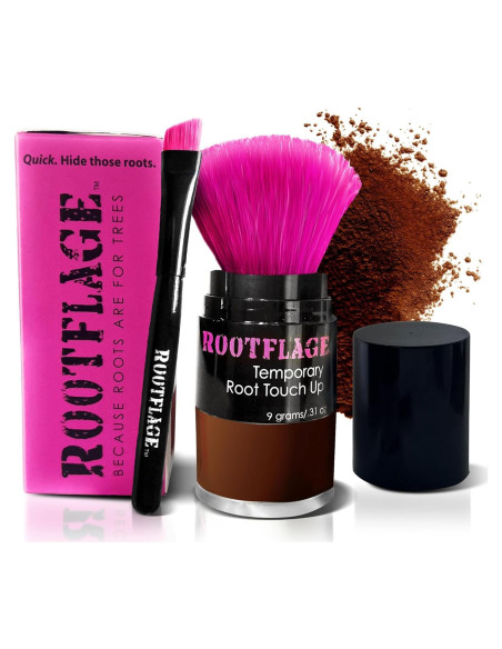 Rootflage Retoque de Raíces Polvo Cobre Oscuro 68g - Cobertura Instantánea