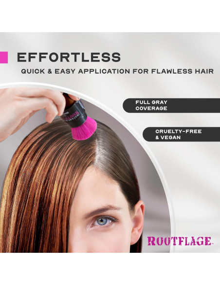 Rootflage Retoque de Raíces Polvo Cobre Oscuro 68g - Cobertura Instantánea