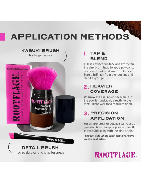 Rootflage Retoque de Raíces Polvo Cobre Oscuro 68g - Cobertura Instantánea