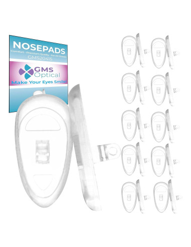 Almohadillas de nariz de silicona GMS Optical - 10 pares 15mm