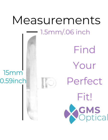 Almohadillas de nariz de silicona GMS Optical - 10 pares 15mm