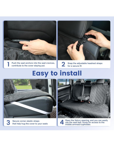 Cubierta de Asiento Trasero ALLANSING Negro 900D Impermeable