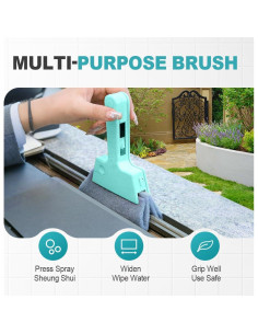 Limpiador de Rieles de Ventana Yilia, Juego de 3 Cepillos Azul 2