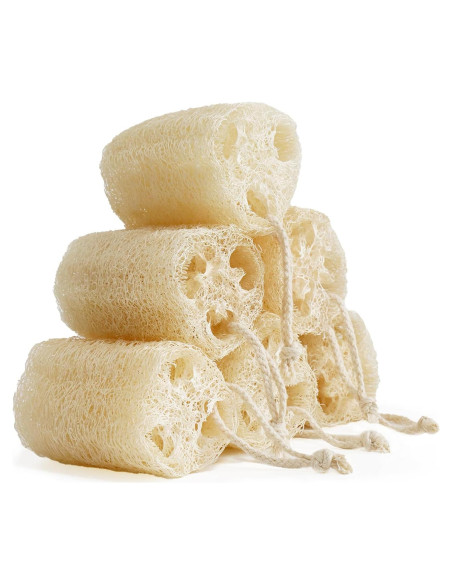 Esponjas de Lufa Natural FRTIM - Paquete de 6 Exfoliantes