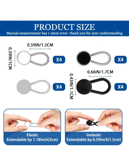 16 Extensores de Cuello para Camisas de Hombre BADAO Ajustables