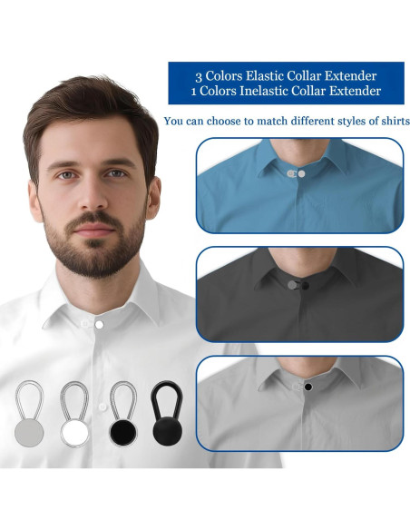 16 Extensores de Cuello para Camisas de Hombre BADAO Ajustables