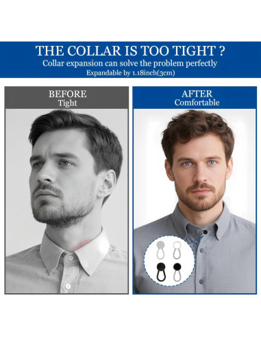 16 Extensores de Cuello para Camisas de Hombre BADAO Ajustables