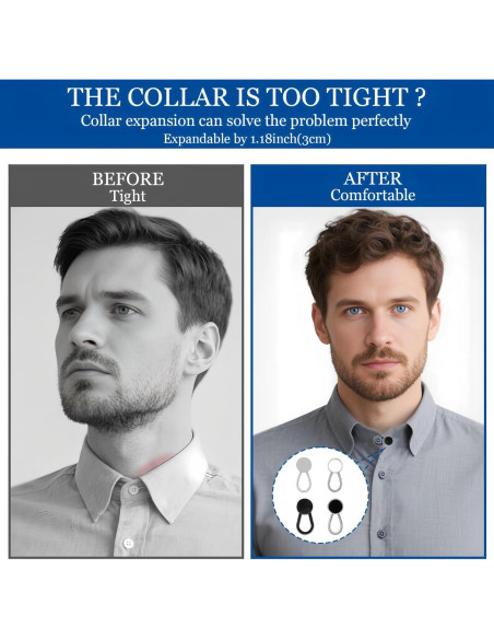 16 Extensores de Cuello para Camisas de Hombre BADAO Ajustables