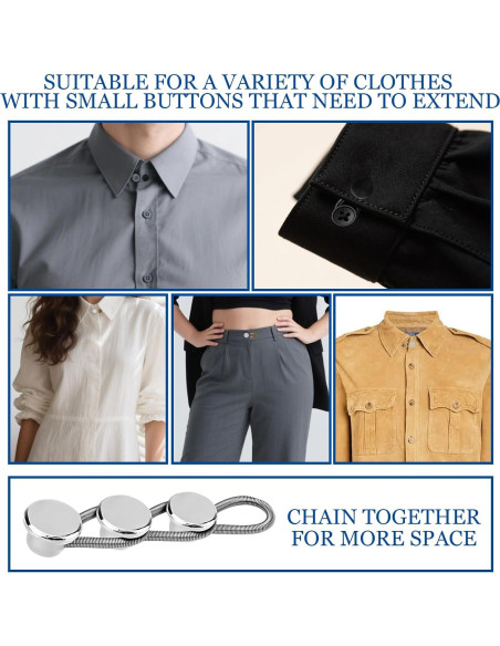 16 Extensores de Cuello para Camisas de Hombre BADAO Ajustables