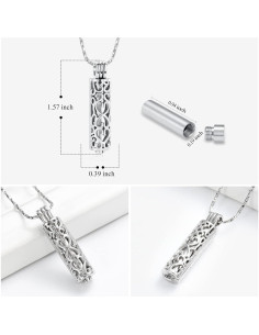 Collar de Urna de Cremación Imrsanl Plata para Cenizas 2