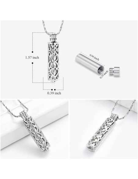 Collar de Urna de Cremación Imrsanl Plata para Cenizas