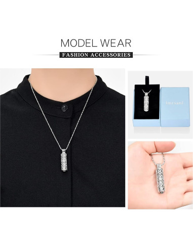 Collar de Urna de Cremación Imrsanl Plata para Cenizas