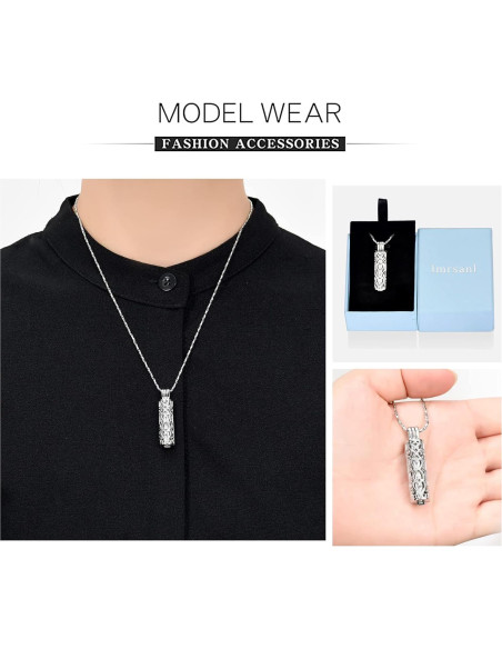 Collar de Urna de Cremación Imrsanl Plata para Cenizas