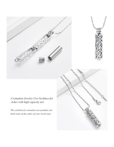 Collar de Urna de Cremación Imrsanl Plata para Cenizas