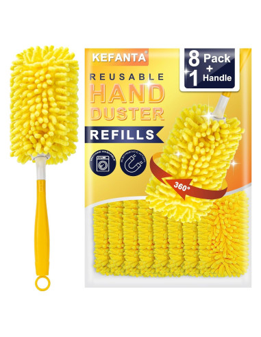 Repuestos de Plumero Reutilizables KeFanta 8 Pcs con Mango