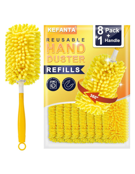 Repuestos de Plumero Reutilizables KeFanta 8 Pcs con Mango